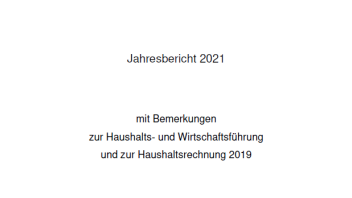 Ein Bidschirmausschnitt der Titelseite des Jahresberichtes vom Thüringer Landesrechnungshof aus dem Jahr 2021